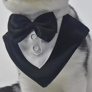 Traje de Boda para Mascotas, Babero, Collar para Perro, Bandana Triangular con Lazo, Elegante y Decorativo, Estilo Caballero para Todas las Estaciones - Product Image 1