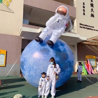 Grand modèle d'astronaute gonflable lumineux, design de dessin animé homme de l'espace, fusée de débarquement sur la Lune, planète, étanche IP65 pour usage extérieur