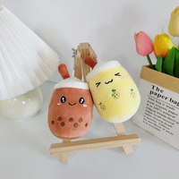 Porte-clés en peluche Boba unisexe mignon thé au lait animaux en peluche bon marché breloque sac à main jouets en peluche PP remplissage jouets en peluche