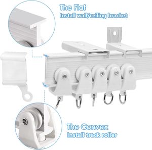 Modern Long Heavy Duty PVC Curtain Track Rails Universal Bendable Flexible Sliding Home Window Accessories Inthetrend White - Product Image 5
