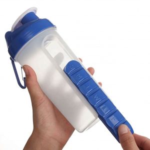 7 Day Daily Pill Planner Box Storage Protein <b>Shaker</b> <b>Bottle</b> with Bpa Free with Pill Box - Product Image 2