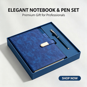 Ensemble de luxe personnalisé en cuir PU, cuir souple au toucher de la peau, ensemble de bloc-notes A5 pratique pour le bureau, journal avec stylo pour les affaires - Product Image 5