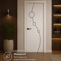 Porte intérieure composite anti-fissures en WPC avec revêtement PVC personnalisé, motif sculpté, pour la décoration de maisons, villas et hôtels