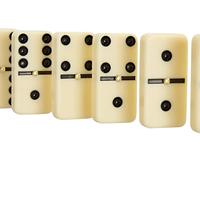Boîte de domino en PVC personnalisée Offre Spéciale avec design à pois ivoire/blanc et noir/blanc ensemble de haute qualité taille 49x24x7.5mm