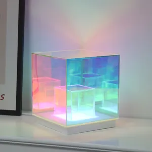 Nguồn Cung Cấp USB Đèn Ảo Ảnh 3D Đèn Tâm Trạng Hình Vuông Bằng Acrylic Đèn Led Trang Trí Ban Đêm Cho Trẻ Em