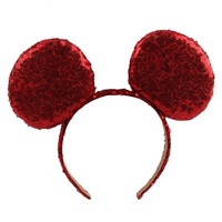 Accessoires pour cheveux de fête à la mode européenne Paillettes Grandes oreilles de souris Bandeaux pour femmes