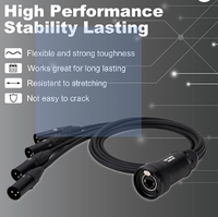 Câble XLR Snake 4 canaux 3 broches vers Ethercon Cat6 Tails Cable RJ45 Network Adapter DMX Extender for Stage DMX Light Studio