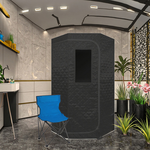 מלא גודל שחור קיטור סאונה אוהל ספא Detox בית Pvc צינור מחבר קל להתקין אוזון סאונה תיבת חמאם עם FCC הסמכה - Product Image 1