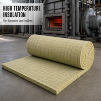 Rouleau de laine de roche en treillis métallique 100 mm pour isolation thermique haute température des fours et chaudières