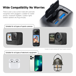 Telesin 10000mAh Power Bank <span class=keywords><strong>Chargeur</strong></span> <span class=keywords><strong>de</strong></span> <span class=keywords><strong>batterie</strong></span> pour caméra <span class=keywords><strong>GoPro</strong></span> <span class=keywords><strong>Hero</strong></span> 5/6/7/<span class=keywords><strong>8</strong></span>/9/10/11/12 - Product Image 6