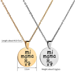 Collar <span class=keywords><strong>De</strong></span> acero inoxidable para mamá, joyería para madre, mamá, Mi mamá, Hecho <span class=keywords><strong>De</strong></span> Pedacitos <span class=keywords><strong>De</strong></span> Ti, colgante <span class=keywords><strong>De</strong></span> moneda <span class=keywords><strong>De</strong></span> disco, collares - Product Image 2