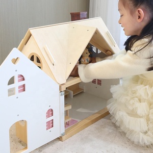 Villa <span class=keywords><strong>château</strong></span> en <span class=keywords><strong>bois</strong></span> à deux étages pour enfants avec fumée, style européen, petite maison en <span class=keywords><strong>bois</strong></span> à construire soi-même avec toit pour enfants - Product Image 5