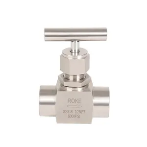 Stainless Steel SS316 OD 1/2"NPT 6000psi Female Thread Needle Valve High Pressure Needle Valve