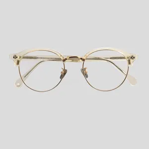 <span class=keywords><strong>Occhiali</strong></span> Unisex con Montatura Rotonda in Acetato Trasparente Anti Luce Blu - Product Image 1
