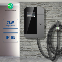 Tipo 1/Tipo 2/GBT/NACS 	 Cargador de Pared para Vehículos Eléctricos de 7kW, Nivel 2 AC, IP65, con WiFi, RFID, OCPP, DLB, para Uso en Exteriores y Hogar, WrightCharge