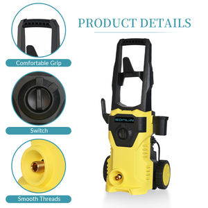 منظف ضغط كهربائي محمول للاستخدام المنزلي، 220 فولت، 1800 واط، 150 بار، يعمل بالماء البارد مع مسدس ماء لغسيل السيارات - Product Image 2