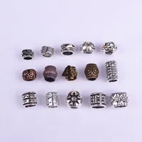 1 sac d'accessoires pour dreadlocks, perles à grand trou tressées style européen et américain, accessoires capillaires DIY, perles en alliage pour enfants