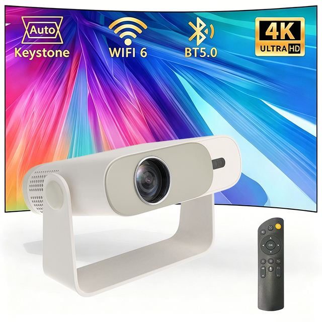 Veacine B21 Mini Portable Projector Electronics Audio Visual Equipment HD 4K Support Android 12 WIFI Home Theater LCD Projector.