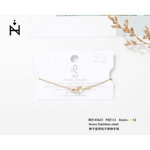 Bracciale Leo in Acciaio Inossidabile con Diamanti, Elegante Braccialetto alla Moda - Product Image 2