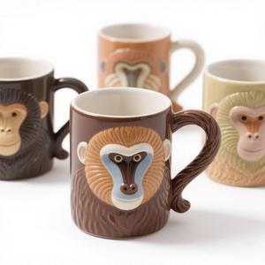 Tazza da Caffè in Ceramica 3D a Forma di Mandrino, Dipinta a Mano, 12oz, Personalizzabile, Novità - Product Image 1