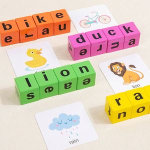 Bloques de Letras del Alfabeto de Madera para Preescolar y Juegos de Fonetización, Números, Juguetes de Aprendizaje de Palabras CVC - Product Image 3