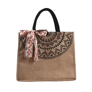 Tas portabel, tas Tote bag Retro tahan lama, elegan, modis, Kustomisasi, tas tangan DIY untuk belanja