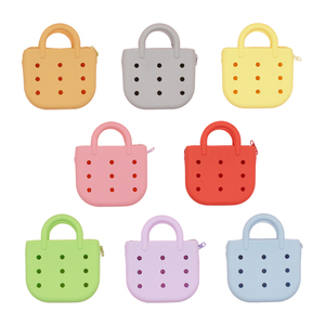 Cute Cartoon Pattern Silicone Keychain Mini Sling Bag with Holes <b>for</b> Kids Unisex Outdoor <b>Storage</b> - Product Image 3