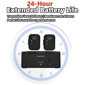 M-VAVE WP-12 2.4GHz không dây trong tai tai Tai nghe giám sát Hệ thống | 1tx + 2rx hệ thống W/3ms độ trễ cực thấp | 24h 1800mAh sạc trường hợp - Product Image 6