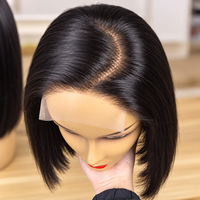 Perruque Bob 4x4 Lace Row Hair SDD Super Double Drawn en cheveux humains, avec fermeture en dentelle côté gauche, pré-épilée, sans colle, pour femmes