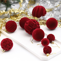 Ensemble de décorations de Noël en plastique écologiques de haute qualité pour l'extérieur, fournitures de décoration rouges, directement de l'usine pour l'arbre du Nouvel An
