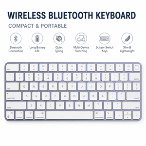 The Magic <b>Keyboard</b> A2449 with Touch ID is available for wireless iMac, MacBook Air, and MacBook Pro (purple) - Product Image 1