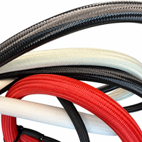 Tuyau en caoutchouc tressé en nylon ou en coton noir de 4 mm, 6 mm, 8 mm, 10 mm