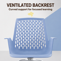 Chaise pivotante en plastique pour salle de classe intelligente certifiée CE, avec plateau de rangement et roulettes, pour étudiants
