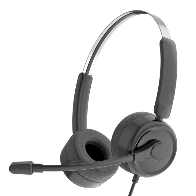 Newly Launched Call Center Headset Over Ear IPX-4 Waterproof Office Headset Stitched Ear Pads