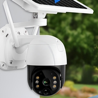Caméra CCTV solaire PTZ 4MP, caméra de sécurité extérieure sans fil avec carte SIM 4G, audio bidirectionnel, détection de mouvement