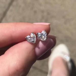 High Shine Premium Diamond <b>Stud</b> <b>Earrings</b> for Women 925 Sterling <b>Silver</b> Luxury Fine Jewelry Stylish Fashion Accessory Gift - Product Image 1