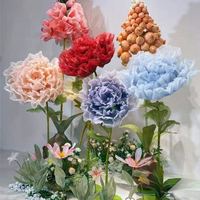 Flor Gigante de Seda con Apertura y Cierre Automático Mecánico para Decoración de Escenarios de Boda, Exhibición en Escaparates de Centros Comerciales, Electromecánica