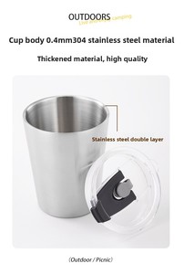 10oz Cangkir Dinding Ganda Baja Tahan Karat 304 Food Grade, Mug Minum Portabel untuk Rumah, Teh, Kopi, Anak-anak, Piknik Luar Ruangan, dan Hidrasi - Product Image 5