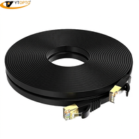 Câble Ethernet plat blindé RJ45 Cat 7 8 conducteurs en cuivre toronné 10 Gbit/s 600 MHz résistant aux intempéries de 10 m pour PS5/4/3 Xbox Modem Routeur