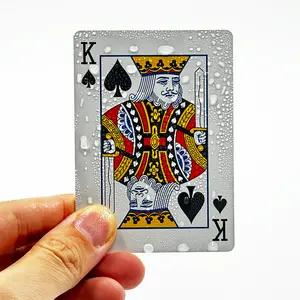 Custom Design PVC Plastic Poker Deck Front And Back Printing Logo Black And Gold Waterproof Playing Cards With Box