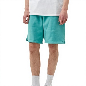 Nouveaux shorts décontractés pour hommes en coton brodé, taille élastique, couleur unie, mi-taille, tricotés, respirants, écologiques et coupe-vent - Product Image 1