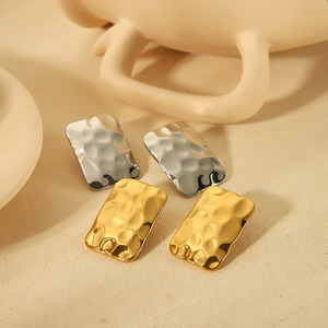 Geometric <b>Stud</b> Earrings 18K Gold Plated <b>Titanium</b> Steel For Women Fashion Jewelry Yiwu Origin TE6630 - Product Image 3