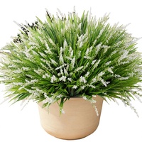 Ensemble de 4 petites plantes artificielles d'eucalyptus vert et de succulentes Winter Shore, décoration intérieure rustique durable pour salle de bain/bureau