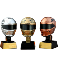 Trophée en résine pour vélo d'équilibre, karting et course automobile - Trophée commémoratif durable RS avec impression UV et casque