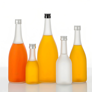 Botella de Vidrio Esmerilado Transparente Personalizada para Licores, Vodka, Whisky, Ginebra, Brandy, Tequila <span class=keywords><strong>con</strong></span> Tapa de Rosca de Aluminio de Grado Alimenticio - Product Image 1