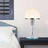 Lampe de lecture LED design nordique Wilhelm Wagenfeld Bauhaus, luminaires de bureau, lampes de chevet de chambre à coucher, luminaires LED en verre
