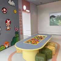 Meja Aktivitas Anak Remaja Bentuk Oval Modern Montessori Perakitan Mudah Ruang Penyimpanan Blok Bangunan Prasekolah Sekolah Hotel