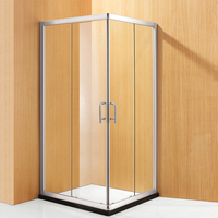 Nouvelle conception d'usine, cadre en aluminium brossé, verre trempé imperméable, salle de bain, cabine de douche