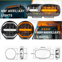 Feux de route LED Canbus 9 pouces, accessoires pour voitures et camions, blanc et ambre, feux de position dynamiques pour Scania, Volvo, Ford Ranger, MAN, DAF