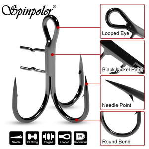 Spinpoler Assist Hook 2X Strong Soft Bait Treble Hooks Stinger Needle-Sharp <span class=keywords><strong>Point</strong></span> #4 #2 #1 #1/0 Bass Trout Accessoires - Product Image 2